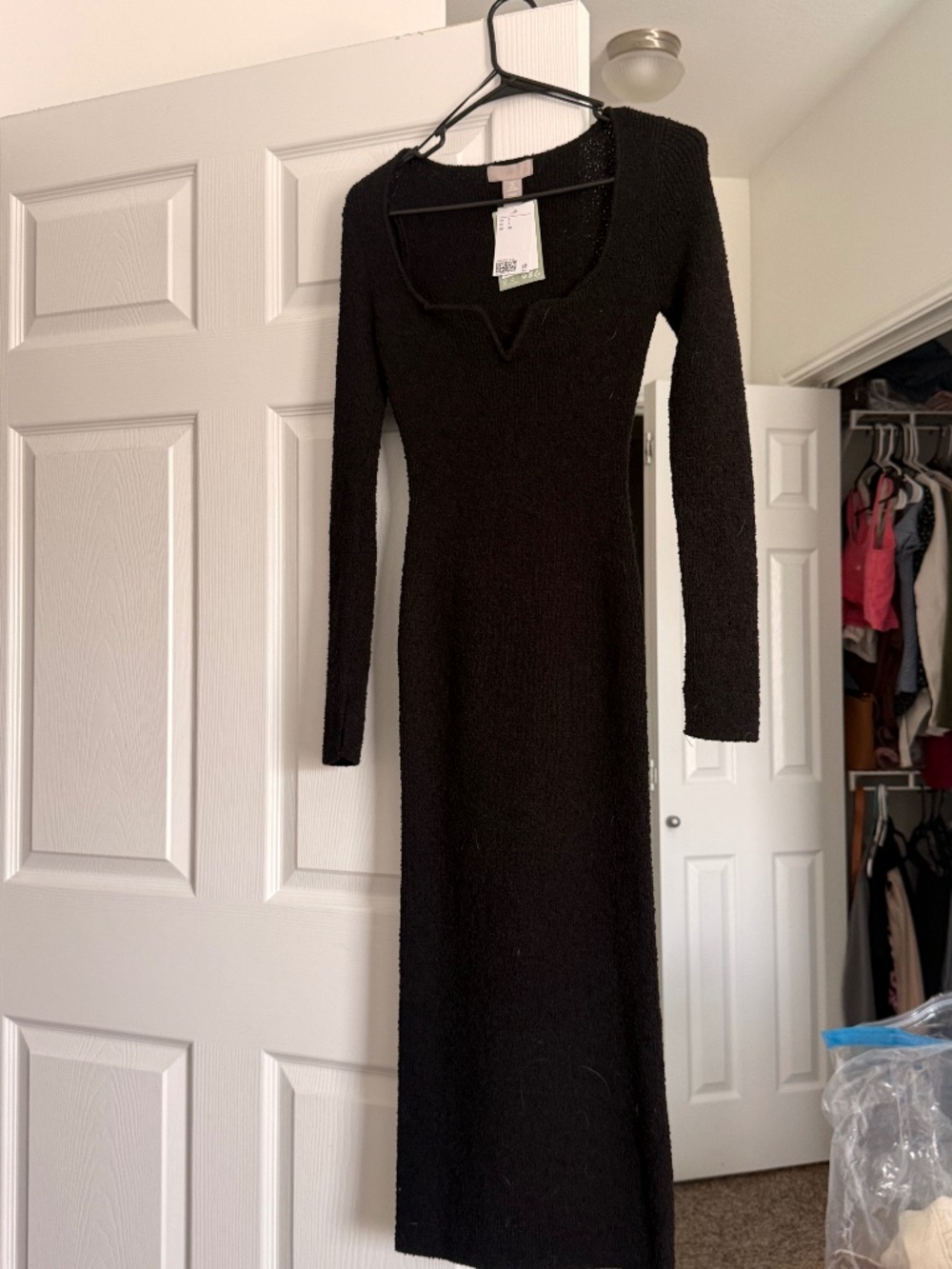 Black knitted long sleeve Dress H&M
